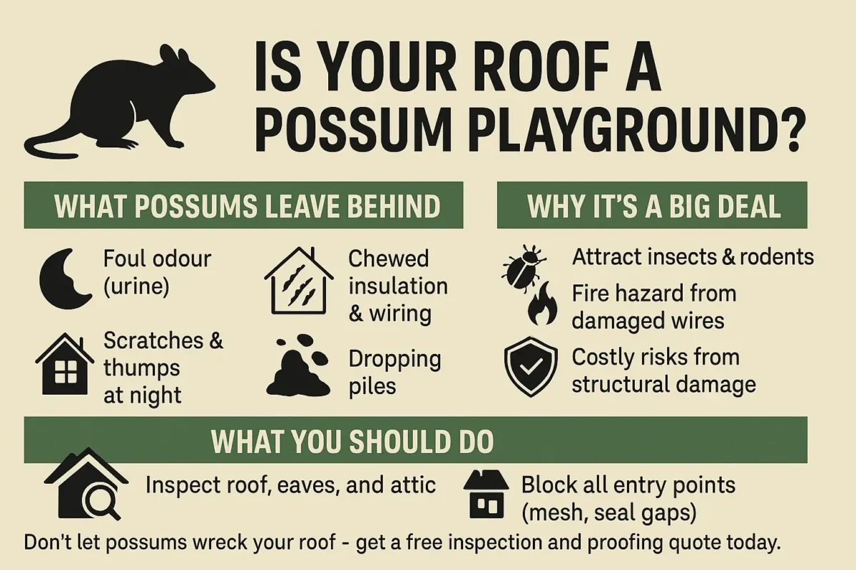 Is Your Roof a Possum Playground The Mess They Leave Behind Might Shock You